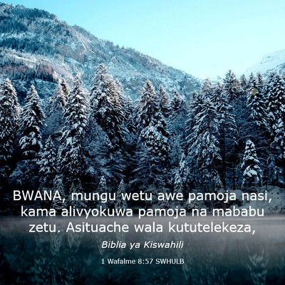 Picture 03 - 1 Wafalme 8:57 SWHULB - BWANA, mungu wetu awe pamoja nasi, kama - Bible Verse Picture
