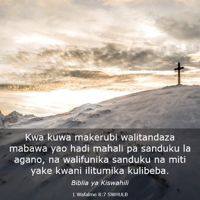 Picture 03 - 1 Wafalme 8:7 SWHULB - Kwa kuwa makerubi walitandaza mabawa yao hadi - Bible Verse Picture