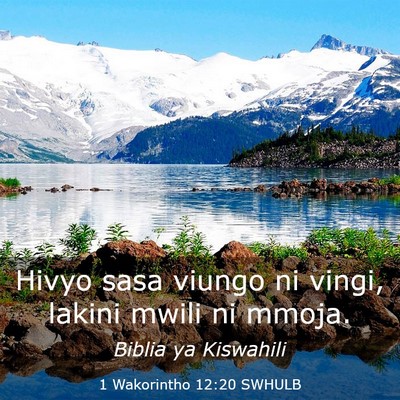 Picture 03 - 1 Wakorintho 12:20 SWHULB - Hivyo sasa viungo ni vingi, lakini mwili ni - Bible Verse Picture