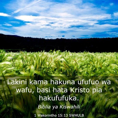 Picture 03 - 1 Wakorintho 15:13 SWHULB - Lakini kama hakuna ufufuo wa wafu, basi hata - Bible Verse Picture