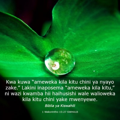 Picture 03 - 1 Wakorintho 15:27 SWHULB - Kwa kuwa “ameweka kila kitu chini ya nyayo - Bible Verse Picture