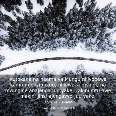 Picture 03 - 1 Wakorintho 3:10 SWHULB - Kutokana na neema ya Mungu niliyopewa kama mjenzi - Bible Verse Picture