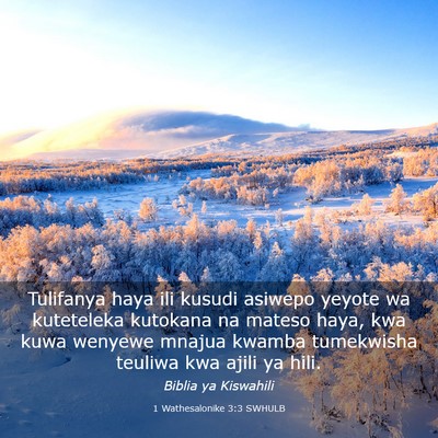 Picture 03 - 1 Wathesalonike 3:3 SWHULB - Tulifanya haya ili kusudi asiwepo yeyote wa - Bible Verse Picture