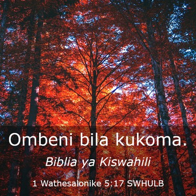 Picture 03 - 1 Wathesalonike 5:17 SWHULB - Ombeni bila - Bible Verse Picture