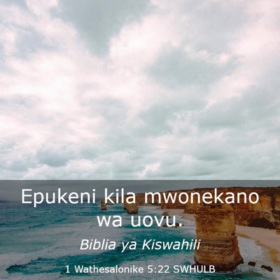 Picture 03 - 1 Wathesalonike 5:22 SWHULB - Epukeni kila mwonekano wa - Bible Verse Picture