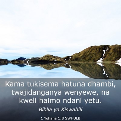 Picture 03 - 1 Yohana 1:8 SWHULB - Kama tukisema hatuna dhambi, twajidanganya - Bible Verse Picture