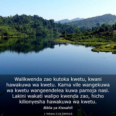 Picture 03 - 1 Yohana 2:19 SWHULB - Walikwenda zao kutoka kwetu, kwani hawakuwa wa - Bible Verse Picture