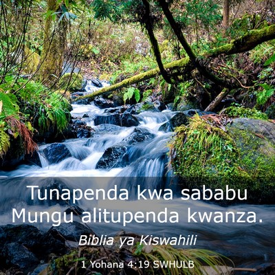Picture 03 - 1 Yohana 4:19 SWHULB - Tunapenda kwa sababu Mungu alitupenda - Bible Verse Picture