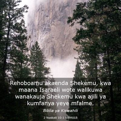 Picture 03 - 2 Nyakati 10:1 SWHULB - Rehoboamu akaenda Shekemu, kwa maana Isaraeli - Bible Verse Picture