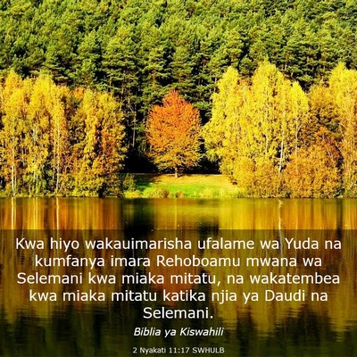 Picture 03 - 2 Nyakati 11:17 SWHULB - Kwa hiyo wakauimarisha ufalame wa Yuda na - Bible Verse Picture