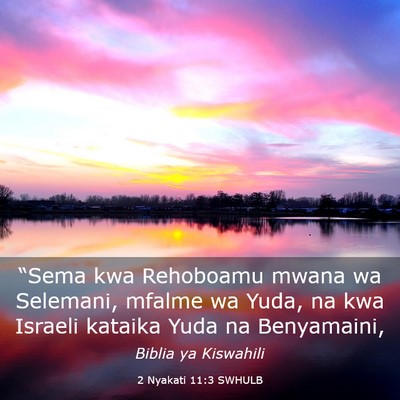Picture 03 - 2 Nyakati 11:3 SWHULB - “Sema kwa Rehoboamu mwana wa Selemani, mfalme - Bible Verse Picture