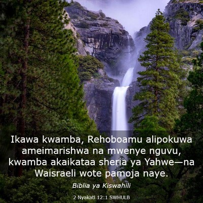 Picture 03 - 2 Nyakati 12:1 SWHULB - Ikawa kwamba, Rehoboamu alipokuwa ameimarishwa na - Bible Verse Picture