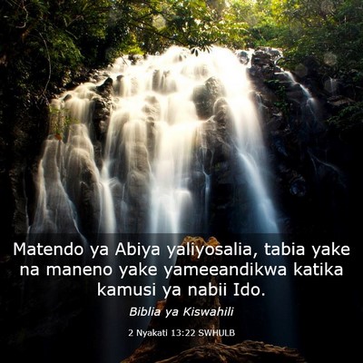Picture 03 - 2 Nyakati 13:22 SWHULB - Matendo ya Abiya yaliyosalia, tabia yake na - Bible Verse Picture