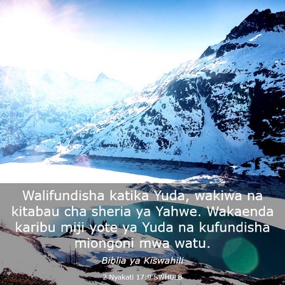 Picture 03 - 2 Nyakati 17:9 SWHULB - Walifundisha katika Yuda, wakiwa na kitabau cha - Bible Verse Picture