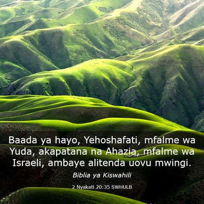 Picture 03 - 2 Nyakati 20:35 SWHULB - Baada ya hayo, Yehoshafati, mfalme wa Yuda, - Bible Verse Picture