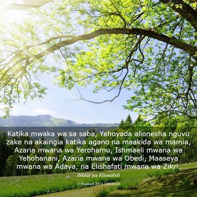 Picture 03 - 2 Nyakati 23:1 SWHULB - Katika mwaka wa sa saba, Yehoyada alionesha nguvu - Bible Verse Picture