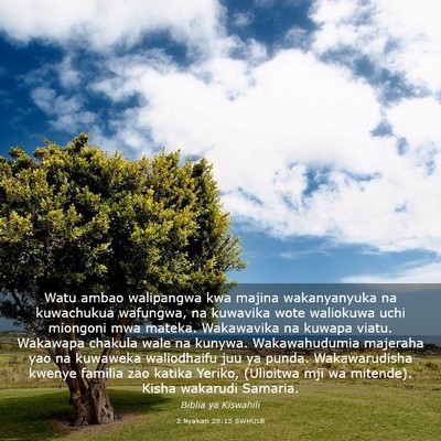 Picture 03 - 2 Nyakati 28:15 SWHULB - Watu ambao walipangwa kwa majina wakanyanyuka na - Bible Verse Picture