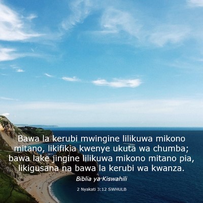 Picture 03 - 2 Nyakati 3:12 SWHULB - Bawa la kerubi mwingine lilikuwa mikono mitano, - Bible Verse Picture