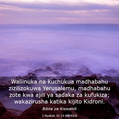 Picture 03 - 2 Nyakati 30:14 SWHULB - Waliinuka na kuchukua madhabahu zizilizokuwa - Bible Verse Picture