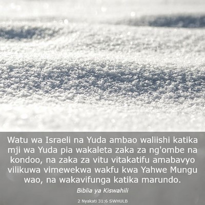 Picture 03 - 2 Nyakati 31:6 SWHULB - Watu wa Israeli na Yuda ambao waliishi katika mji - Bible Verse Picture
