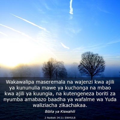 Picture 03 - 2 Nyakati 34:11 SWHULB - Wakawalipa maseremala na wajenzi kwa ajili ya - Bible Verse Picture