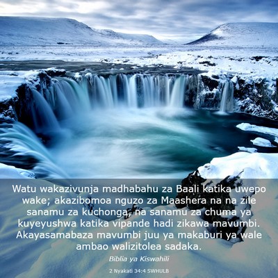Picture 03 - 2 Nyakati 34:4 SWHULB - Watu wakazivunja madhabahu za Baali katika uwepo - Bible Verse Picture