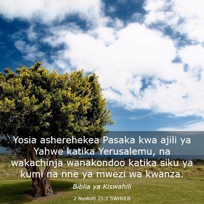 Picture 03 - 2 Nyakati 35:1 SWHULB - Yosia asherehekea Pasaka kwa ajili ya Yahwe - Bible Verse Picture
