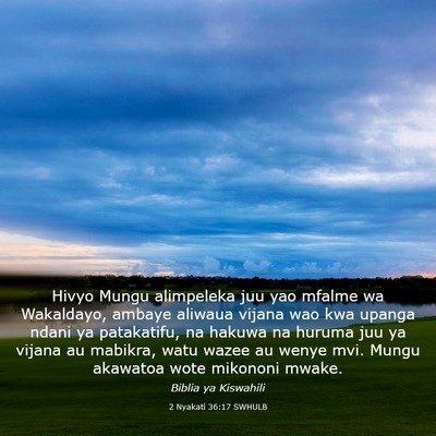 Picture 03 - 2 Nyakati 36:17 SWHULB - Hivyo Mungu alimpeleka juu yao mfalme wa - Bible Verse Picture