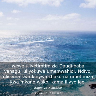 Picture 03 - 2 Nyakati 6:15 SWHULB - wewe uliyetimtimizia Daudi baba yanagu, uliyokuwa - Bible Verse Picture