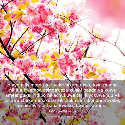 Picture 03 - 2 Samweli 1:10 SWHULB - Hivyo nilisimama juu yake nikamuuwa, kwa maana - Bible Verse Picture