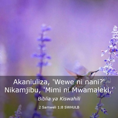Picture 03 - 2 Samweli 1:8 SWHULB - Akaniuliza, 'Wewe ni nani?' Nikamjibu, 'Mimi ni - Bible Verse Picture