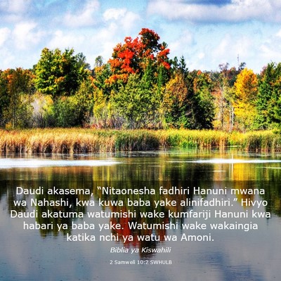 Picture 03 - 2 Samweli 10:2 SWHULB - Daudi akasema, “Nitaonesha fadhiri Hanuni mwana - Bible Verse Picture