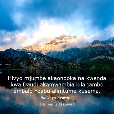 Picture 03 - 2 Samweli 11:22 SWHULB - Hivyo mjumbe akaondoka na kwenda kwa Daudi - Bible Verse Picture