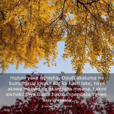 Picture 03 - 2 Samweli 11:27 SWHULB - Huzuni yake ilipoisha, Daudi akatuma na kumchukua - Bible Verse Picture