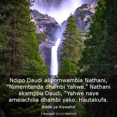 Picture 03 - 2 Samweli 12:13 SWHULB - Ndipo Daudi alipomwambia Nathani, “Nimemtenda - Bible Verse Picture