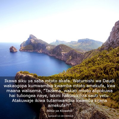 Picture 03 - 2 Samweli 12:18 SWHULB - Ikawa siku ya saba mtoto akafa. Watumishi wa - Bible Verse Picture
