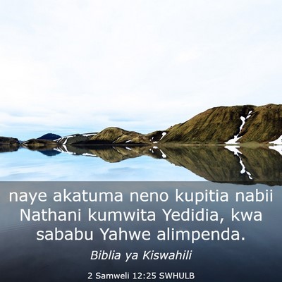 Picture 03 - 2 Samweli 12:25 SWHULB - naye akatuma neno kupitia nabii Nathani kumwita - Bible Verse Picture