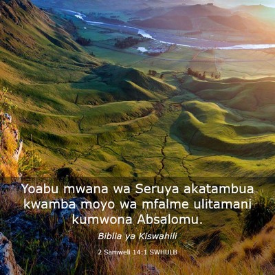 Picture 03 - 2 Samweli 14:1 SWHULB - Yoabu mwana wa Seruya akatambua kwamba moyo wa - Bible Verse Picture