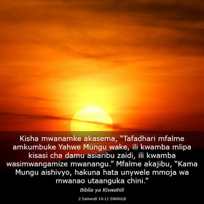 Picture 03 - 2 Samweli 14:11 SWHULB - Kisha mwanamke akasema, “Tafadhari mfalme - Bible Verse Picture