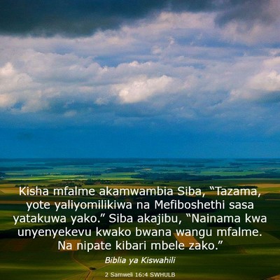 Picture 03 - 2 Samweli 16:4 SWHULB - Kisha mfalme akamwambia Siba, “Tazama, yote - Bible Verse Picture