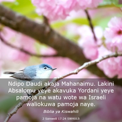 Picture 03 - 2 Samweli 17:24 SWHULB - Ndipo Daudi akaja Mahanaimu. Lakini Absalomu yeye - Bible Verse Picture