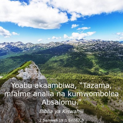 Picture 03 - 2 Samweli 19:1 SWHULB - Yoabu akaambiwa, “Tazama, mfalme analia na - Bible Verse Picture
