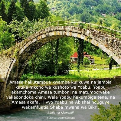 Picture 03 - 2 Samweli 20:10 SWHULB - Amasa hakutambua kwamba kulikuwa na jambia katika - Bible Verse Picture