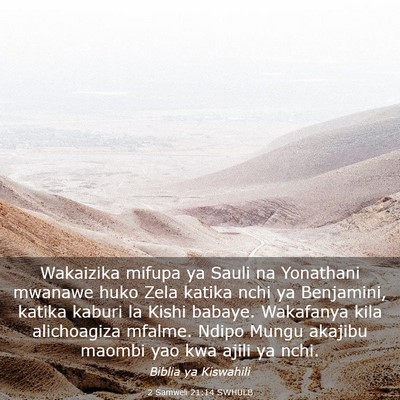 Picture 03 - 2 Samweli 21:14 SWHULB - Wakaizika mifupa ya Sauli na Yonathani mwanawe - Bible Verse Picture