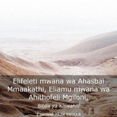 Picture 03 - 2 Samweli 23:34 SWHULB - Elifeleti mwana wa Ahasbai Mmaakathi, Eliamu - Bible Verse Picture