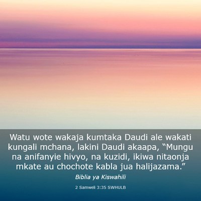Picture 03 - 2 Samweli 3:35 SWHULB - Watu wote wakaja kumtaka Daudi ale wakati kungali - Bible Verse Picture