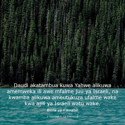 Picture 03 - 2 Samweli 5:12 SWHULB - Daudi akatambua kuwa Yahwe alikuwa amemweka ili - Bible Verse Picture