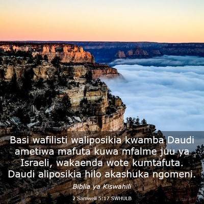 Picture 03 - 2 Samweli 5:17 SWHULB - Basi wafilisti waliposikia kwamba Daudi ametiwa - Bible Verse Picture