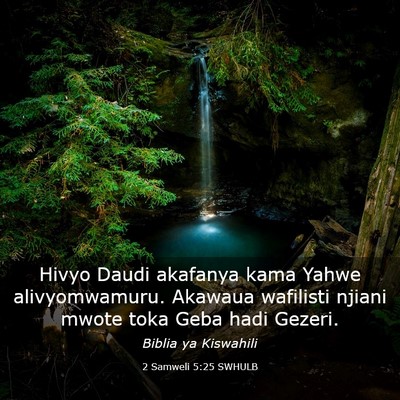 Picture 03 - 2 Samweli 5:25 SWHULB - Hivyo Daudi akafanya kama Yahwe alivyomwamuru. - Bible Verse Picture