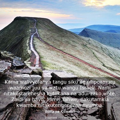 Picture 03 - 2 Samweli 7:11 SWHULB - Kama walivyofanya tangu siku ile nilipoamuru - Bible Verse Picture